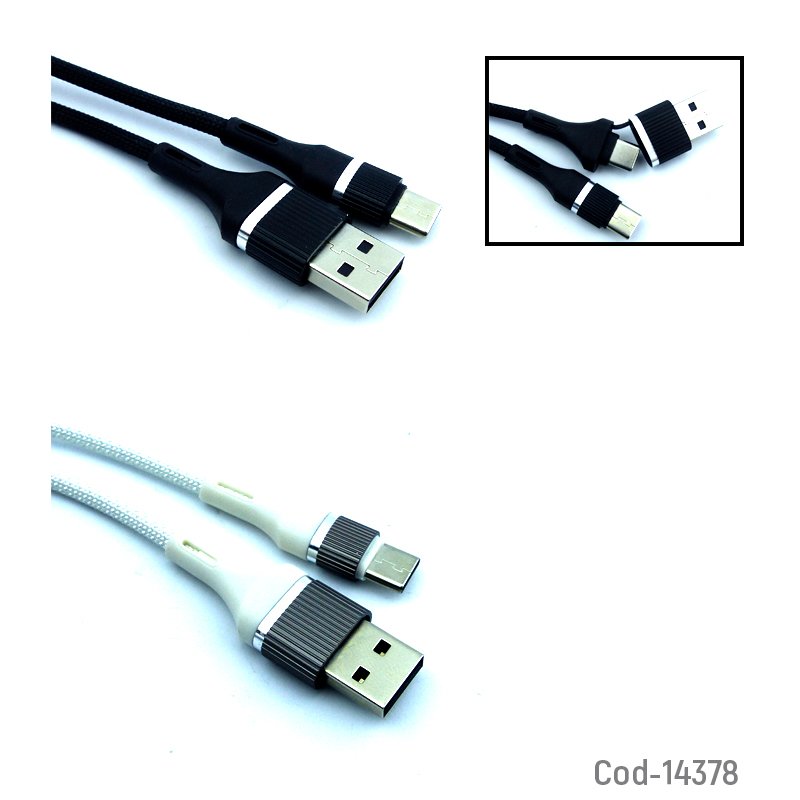 Cable usb a doble type-c 2 en 1 a 120 watt, datos y carga mayorista — imagen 2