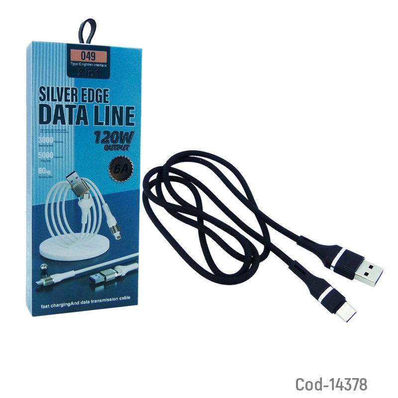 Cable usb a doble type-c 2 en 1 a 120 watt, datos y carga mayorista — imagen 3