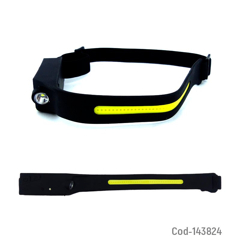 Linterna minero 1 led + banda cob modelo lx200 de luz blanca recargable. - pack de 10 unidades mayorista — imagen 2