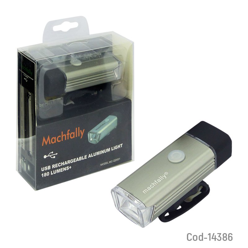 Luz LED Delantera 180Lm Recargable, Para Bicicleta. 1 LED, En Caja. 8,3cm x 3cm x 2,2cm por mayor en Chile