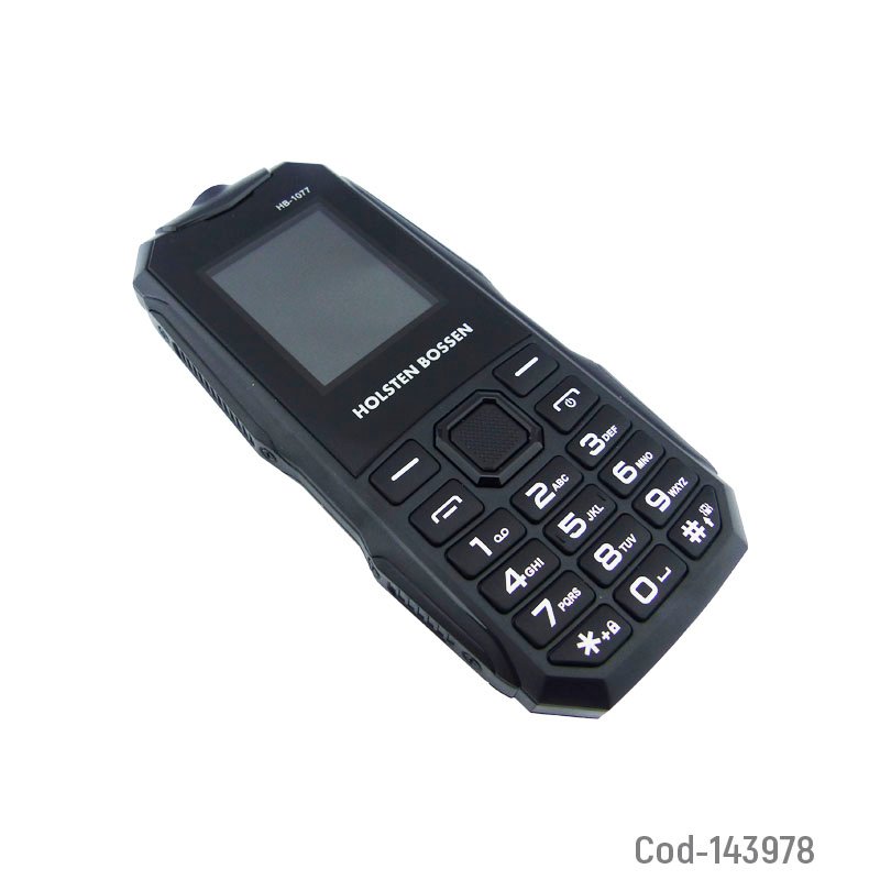 Telefono Celular Dual SIM Modelo HB-1077 Tipo Survivor, Marca HOLSTEN BOSSEN. 12.7 cm x 4.8 cm x 1.4 cm por mayor en Chile