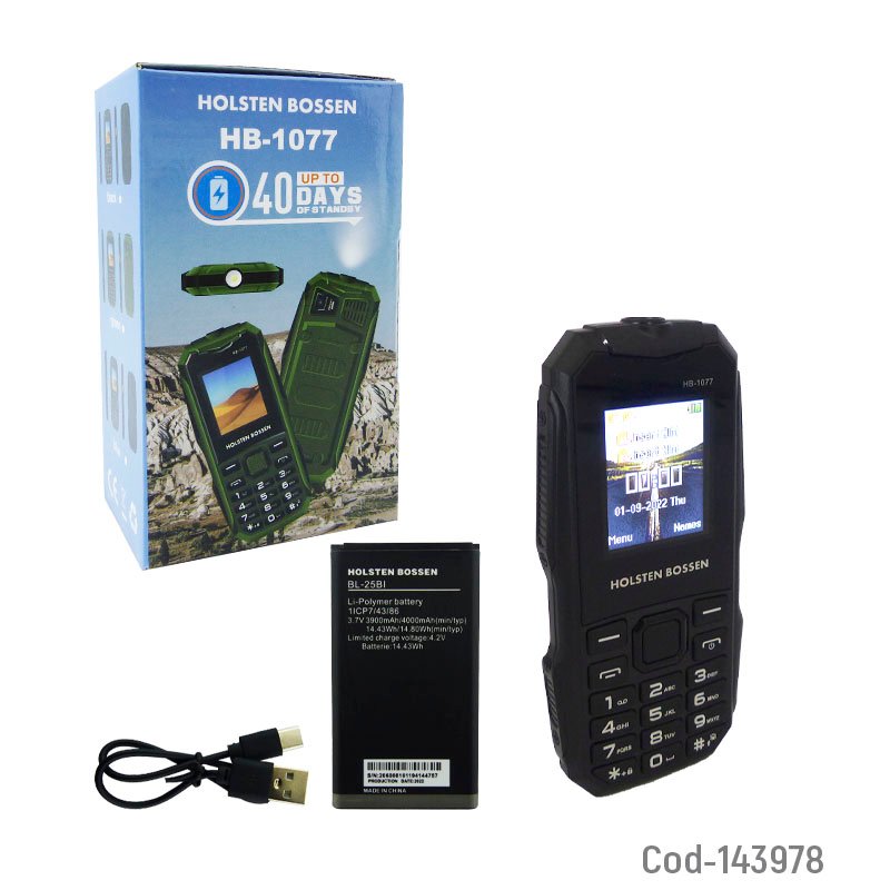 Telefono celular dual sim modelo hb-1077 tipo survivor, marca holsten bossen. mayorista — imagen 5