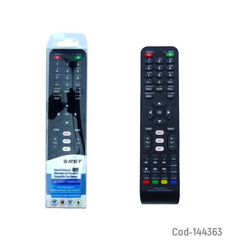 Control remoto universal para samsung, lg, sony. marca rst con acceso app smart-tv - pack de 10 unidades mayorista — imagen 3