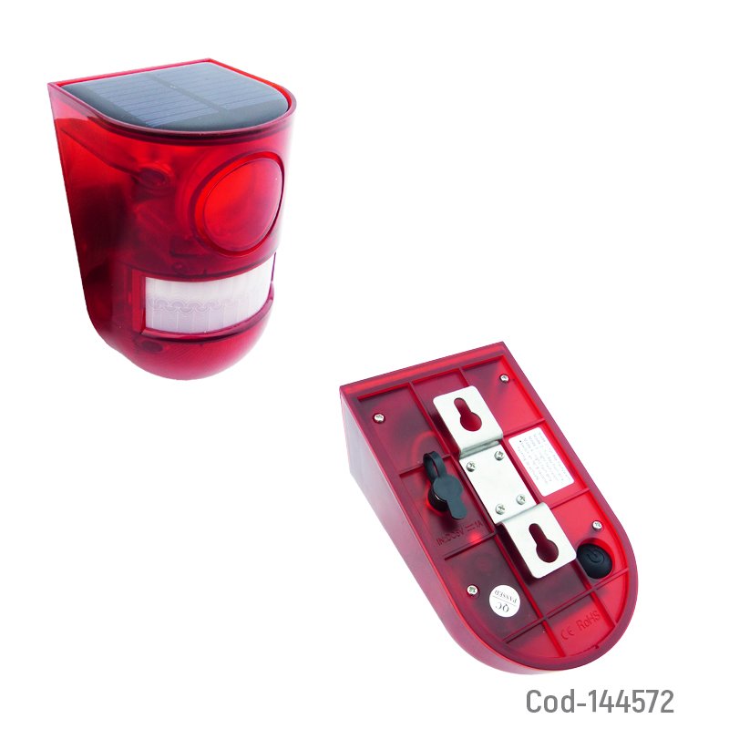 Alarma sirena con baliza solar y sensor de movimiento recargable. mayorista — imagen 2