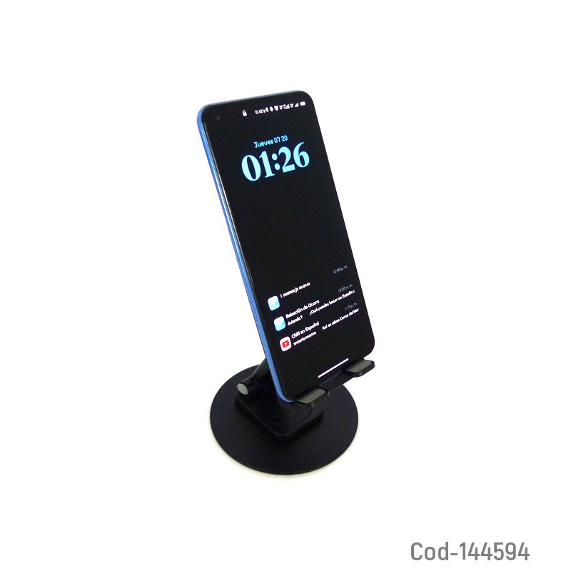 Porta tablet y smartphone con base de metal y rotacion para sobremesa. - pack de 10 unidades mayorista — imagen 3