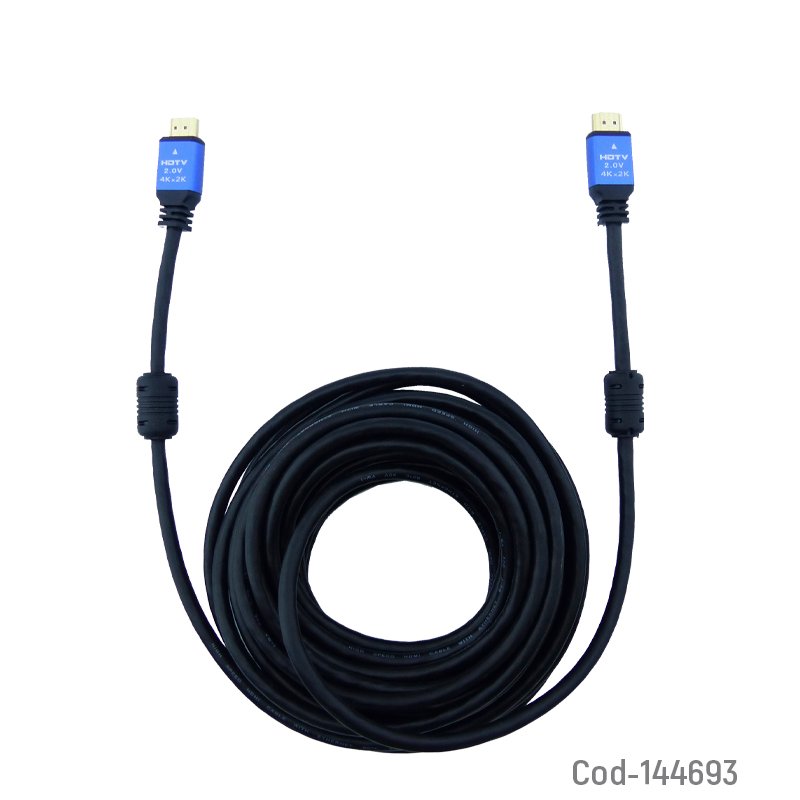 Cable hdmi hdvt de 20 mts con doble filtro 4k marca rst, 2.0 v punta de metal. mayorista — imagen 2