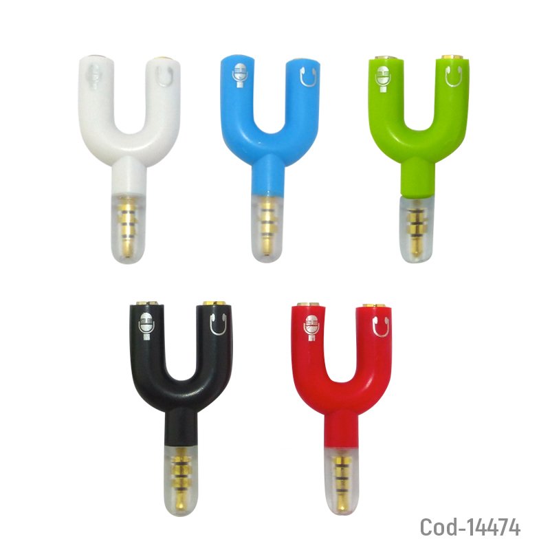Adaptador microfono y audio jack a plug 3,5mm. en blister. - pack de 20 unidades mayorista — imagen 2