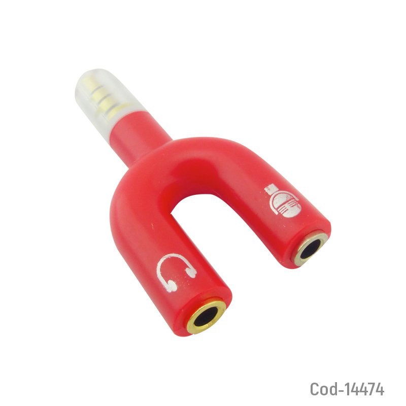 Adaptador microfono y audio jack a plug 3,5mm. en blister. - pack de 20 unidades mayorista — imagen 3