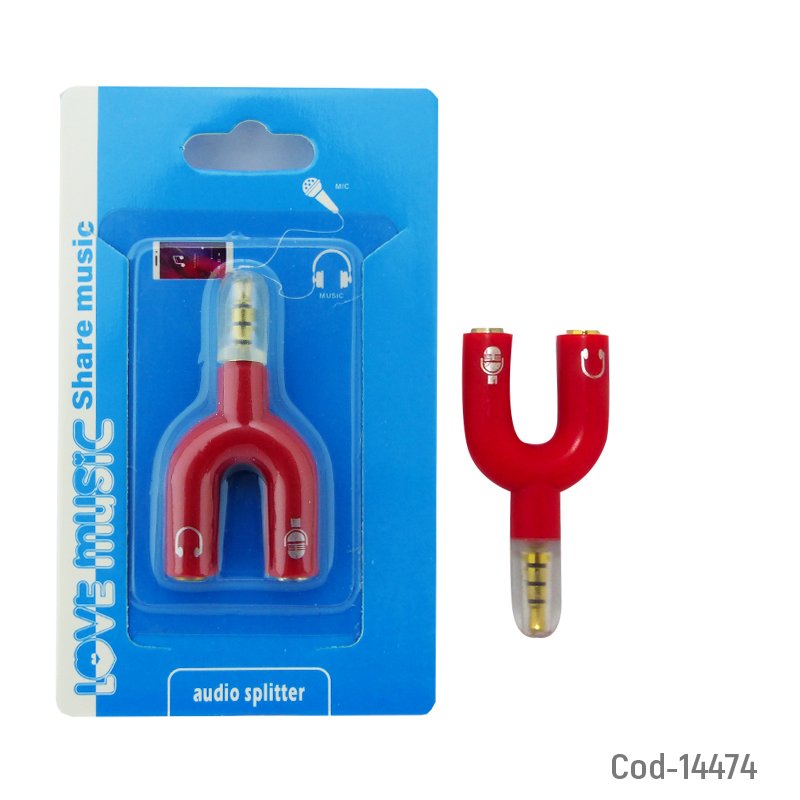 Adaptador microfono y audio jack a plug 3,5mm. en blister. - pack de 20 unidades mayorista — imagen 4