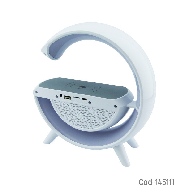 Parlante bluetooth lampara rgb y cargador inalambrico para smartphone modelo bt2301. mayorista — imagen 2
