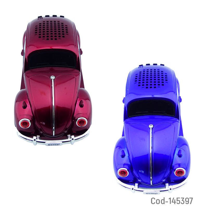 Parlante recargable modelo ws-1939 auto escarabajo con bluetooth, fm, tf; usb y auxiliar. mayorista — imagen 3