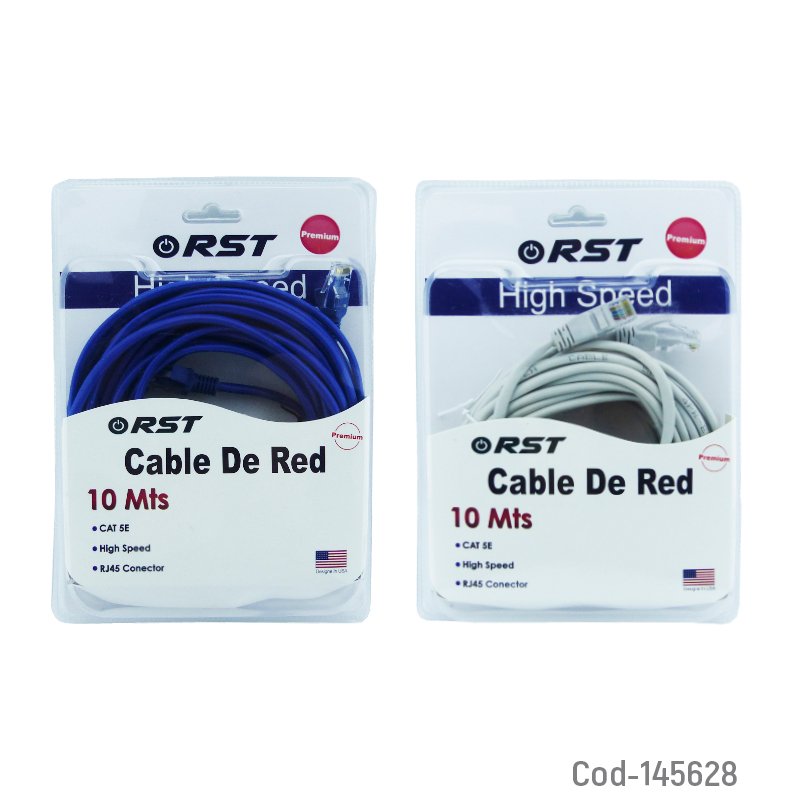 Cable de red 10 metros categoria 5e marca rst. - pack de 10 unidades mayorista — imagen 3