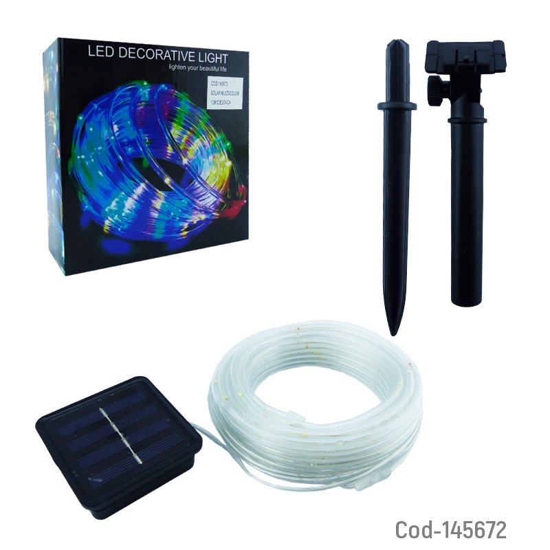 Manguera led solar con estaca multicolor de 12 mts con efectos. mayorista — imagen 3