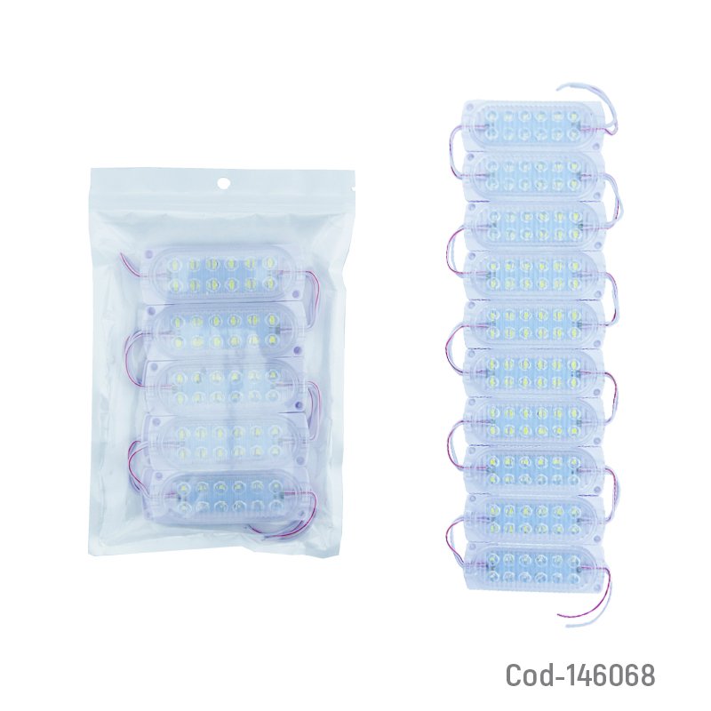 Tira led en placa de 12 led a 12 volt x 10 piezas con adhesivo - pack de 10 unidades mayorista — imagen 3
