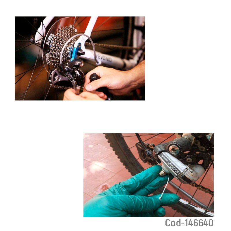 Piola para cambios de bicicleta de 1.25 mts compatible con aro 26, 27.5 y 29. - pack de 20 unidades mayorista — imagen 2