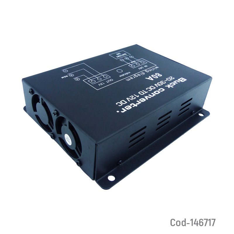 Inversor de voltaje de 24 volt a 12 volt a 80 amp con ventilador. mayorista — imagen 2