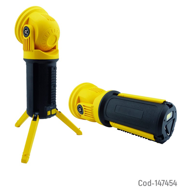 Linterna de 161 led mas 1 led cob con foco direccional, baliza y tripode, modelo w5164-2 mayorista — imagen 3