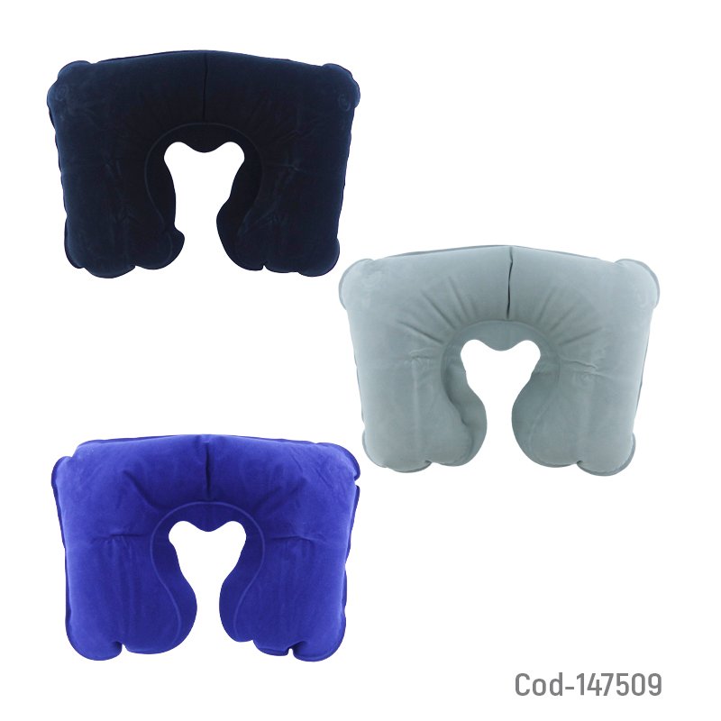 Kit de viaje con almohada para cuello y antifaz en colores. - pack de 10 unidades mayorista — imagen 2