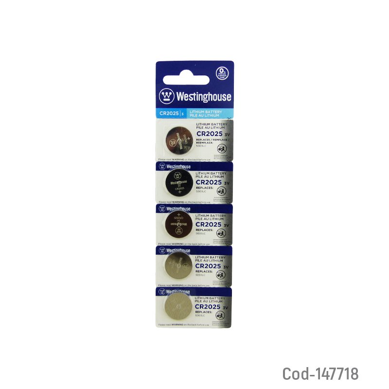 Pila de lithium westinghouse modelo cr2025 de 3 volt. - pack de 10 unidades mayorista — imagen 2