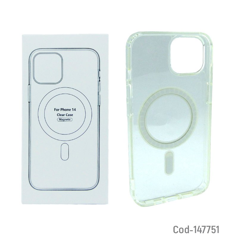 Carcasa funda para iphone 14 de silicona transparente con magsafe - pack de 10 unidades mayorista — imagen 3