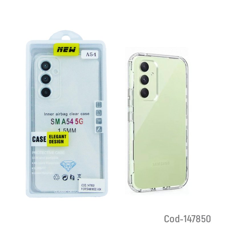 Carcasa funda para samsung a54 5g antigolpes de silicona transparente marca new - pack de 20 unidades mayorista — imagen 3