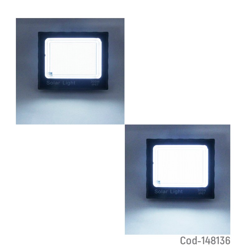 Proyector solar led de 300 watt con panel solar, 1400 led y control remoto mayorista — imagen 3