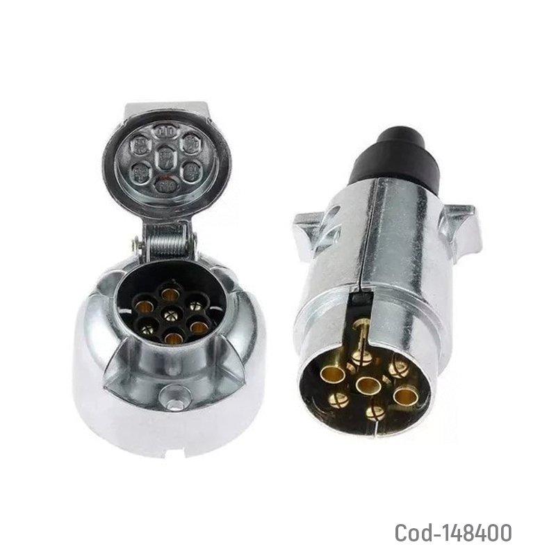 Kit de enchufe macho y hembra 12 volt para carro de arrastre, remolque o trailer en aluminio. mayorista — imagen 2