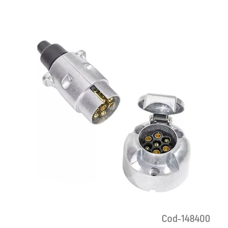 Kit de enchufe macho y hembra 12 volt para carro de arrastre, remolque o trailer en aluminio. mayorista — imagen 4