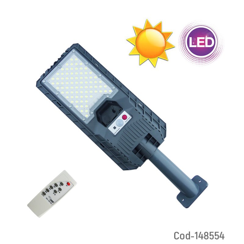 Foco con brazo solar de 300 watt, 79 led, en pvc con control remoto y sensor. mayorista — imagen 4