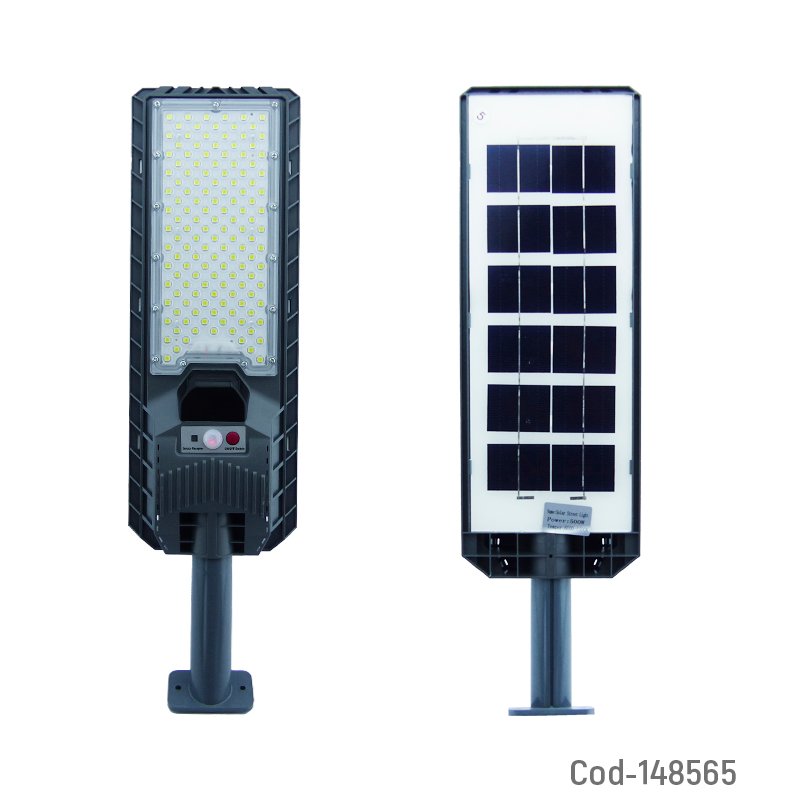 Foco con brazo solar de 500 watt, 140 led, en pvc con control remoto y sensor. mayorista — imagen 2