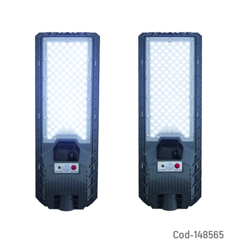 Foco con brazo solar de 500 watt, 140 led, en pvc con control remoto y sensor. mayorista — imagen 3