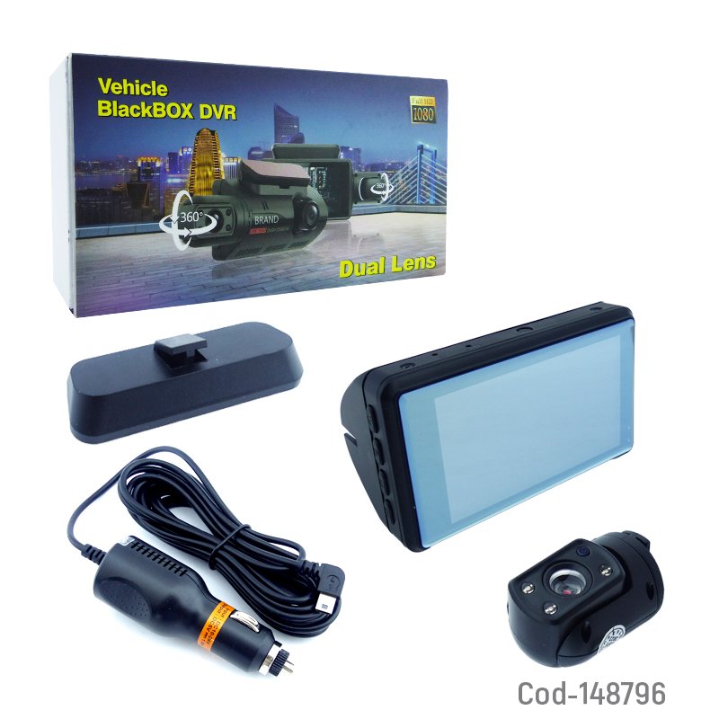 Camara DVR Doble Camara 360° Con Pantalla LCD De 3” 12 cm x 5 cm por mayor en Chile