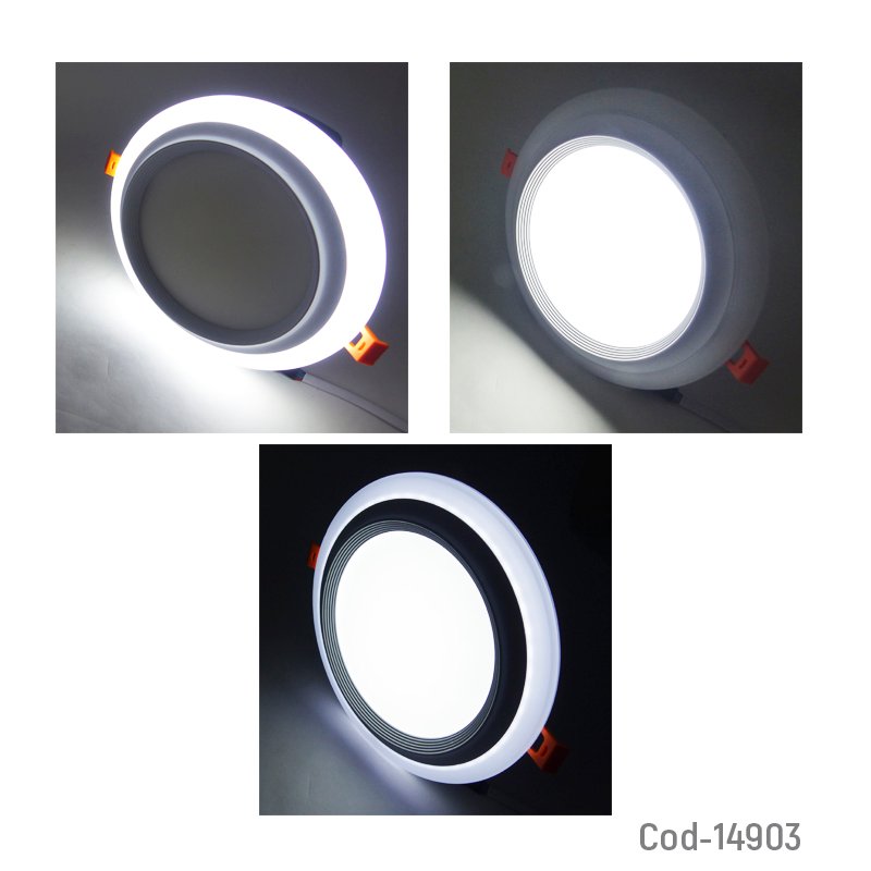 Foco led panel de 12 y 4 watt redondo duo blanco de luz fria para cielo falso mayorista — imagen 3