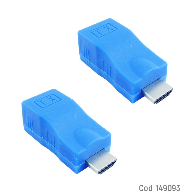 Extensor Conector HDMI A LAN RJ-45 Hasta 30 Mts Y 1080 P 5.8 cm x 2.1 cm x 2.5 cm por mayor en Chile