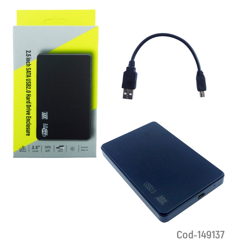 Cofre porta disco duro 2.5 hdd y ssd sata con conexion 2.0 - pack de 10 unidades mayorista — imagen 3