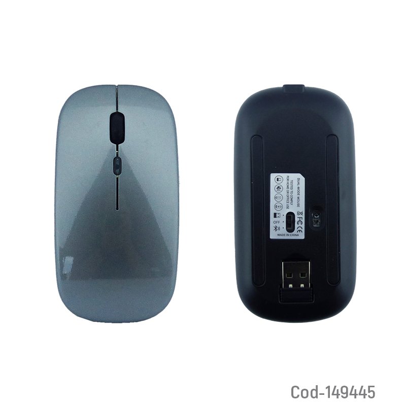 Mouse inalambrico bluetooth recargable modelo m-cba100 plano en varios colores. - pack de 10 unidades mayorista — imagen 2