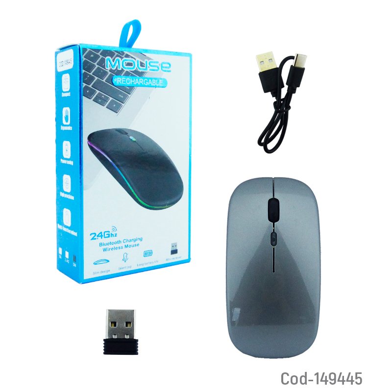 Mouse inalambrico bluetooth recargable modelo m-cba100 plano en varios colores. - pack de 10 unidades mayorista — imagen 5