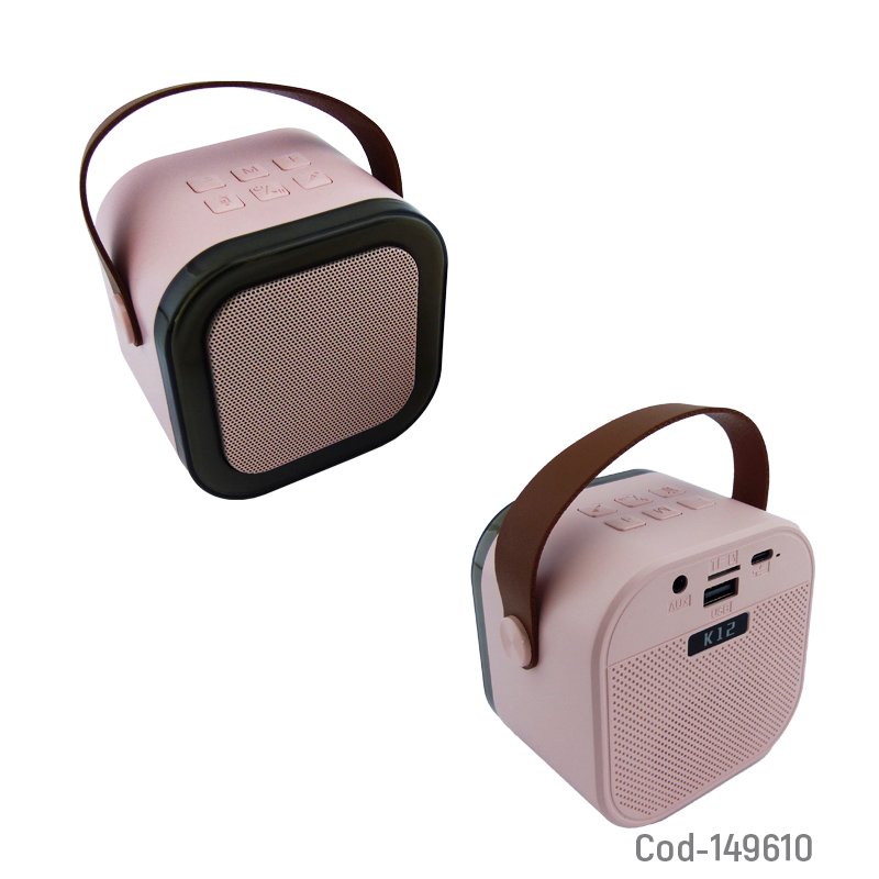 Parlante karaoke portable con microfono, luz y conexion usb, aux y pd. modelo k12 mayorista — imagen 2