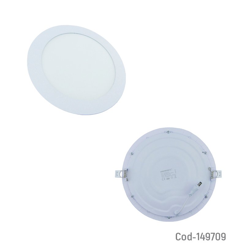 Foco led panel de 18 watt embutido marca megabrigth redondo de luz calida 3000 k - pack de 10 unidades mayorista — imagen 2