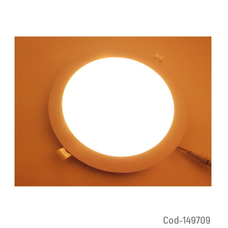 Foco led panel de 18 watt embutido marca megabrigth redondo de luz calida 3000 k - pack de 10 unidades mayorista — imagen 3