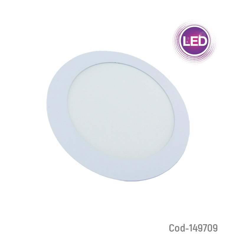 Foco led panel de 18 watt embutido marca megabrigth redondo de luz calida 3000 k - pack de 10 unidades mayorista — imagen 4