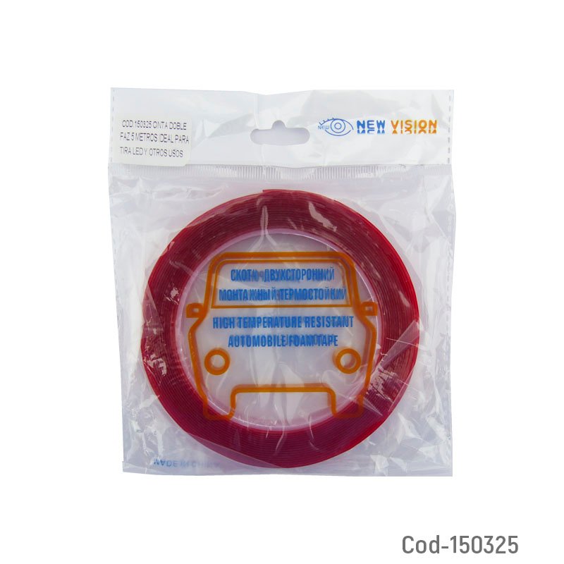 Cinta transparente doble faz adherente de 5 metros - pack de 20 unidades mayorista — imagen 3
