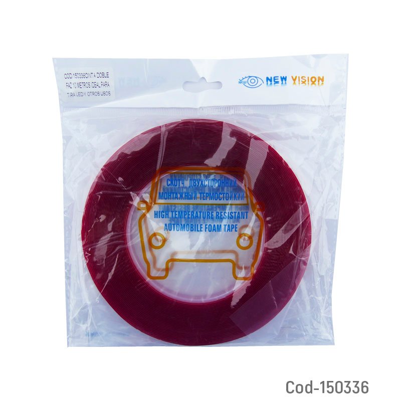 Cinta transparente doble faz adherente de 10 metros - pack de 20 unidades mayorista — imagen 3