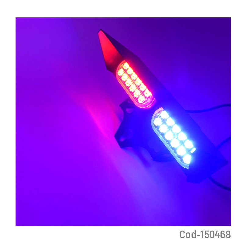 Baliza led estrobo de 24 led rojo-azul a 12 volt con ventosas para auto. mayorista — imagen 2