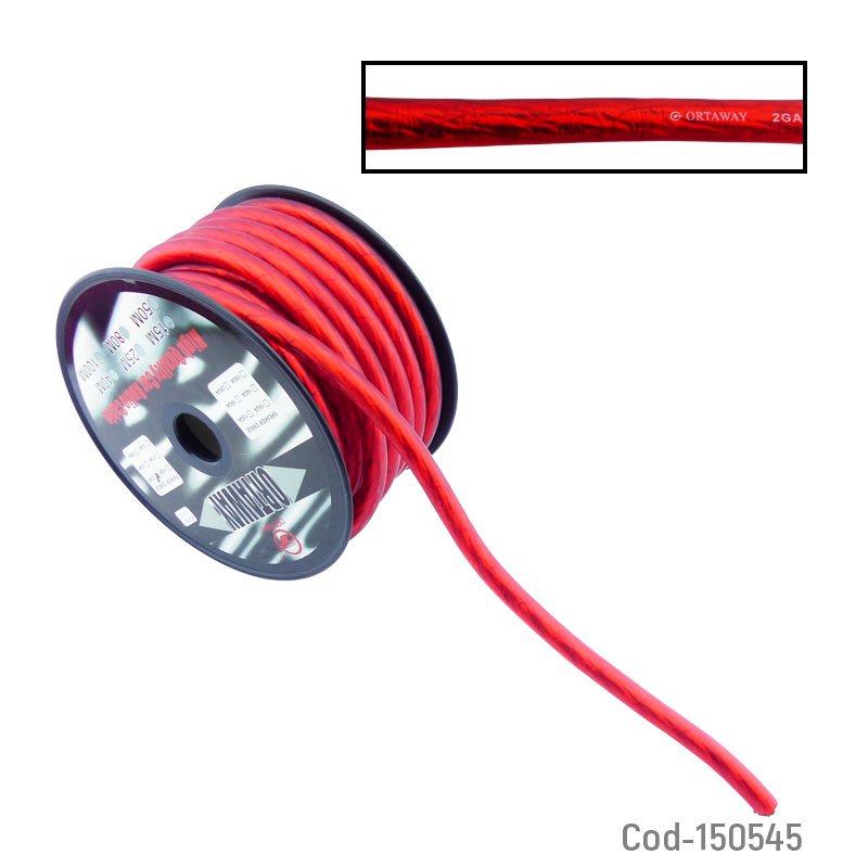 Rollo de cable para amplificador marca ortaway, audio de auto, 15 mts mayorista — imagen 2