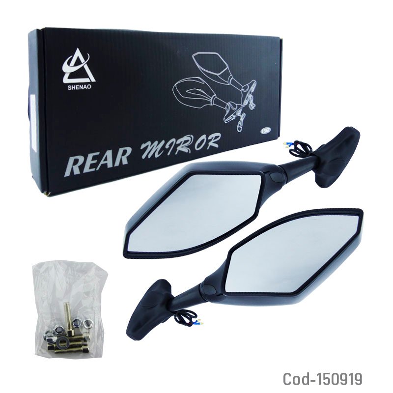 Espejo para moto compatible con carenado de doble indicacion de luz. mayorista — imagen 3