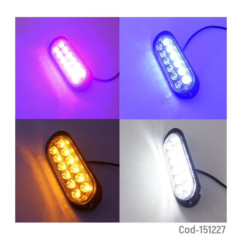 Luz estrobo kit por 4 12 led a 12 -24 volt en colores. mayorista — imagen 3