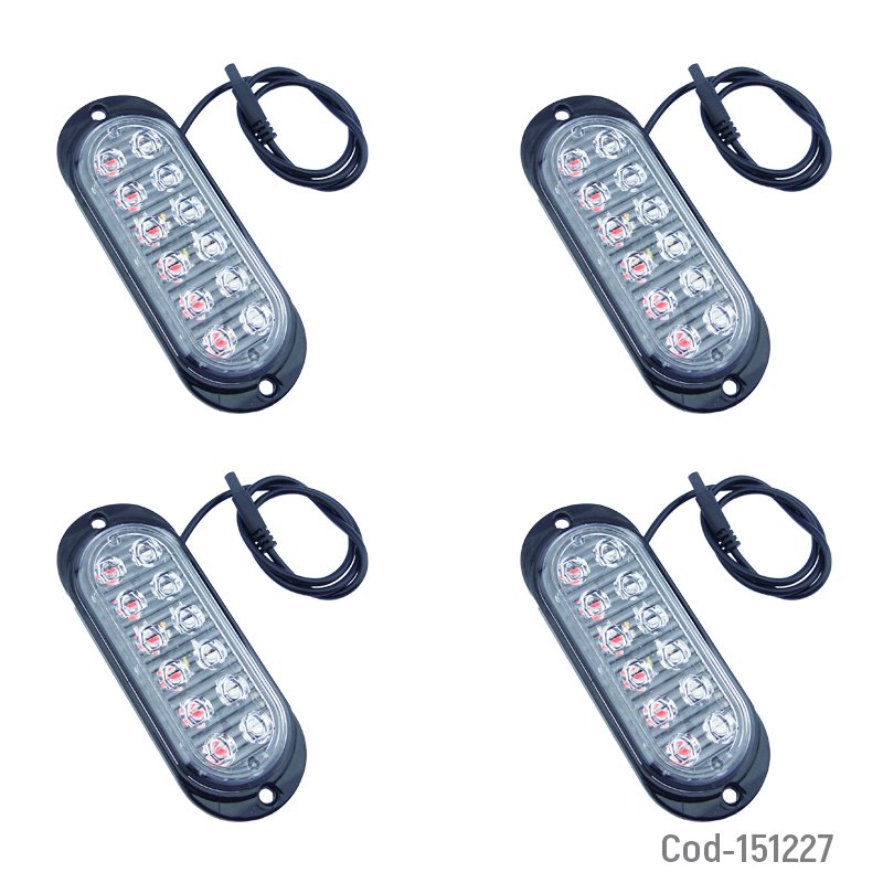Luz estrobo kit por 4 12 led a 12 -24 volt en colores. mayorista — imagen 4