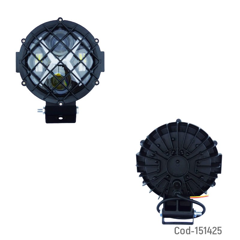Foco delantero redondo de 6.5” en metal con rejilla duo color a 12 - 24 volt mayorista — imagen 2