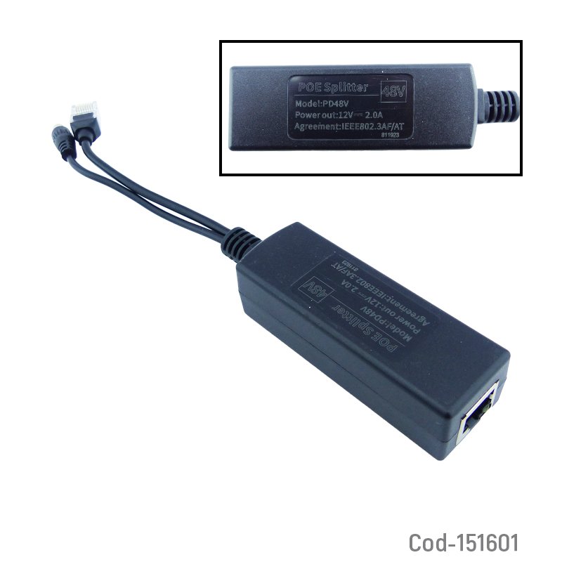 Adaptador poe spliter de 48 volt a 12 volt en 2.0 amp - pack de 10 unidades mayorista — imagen 2